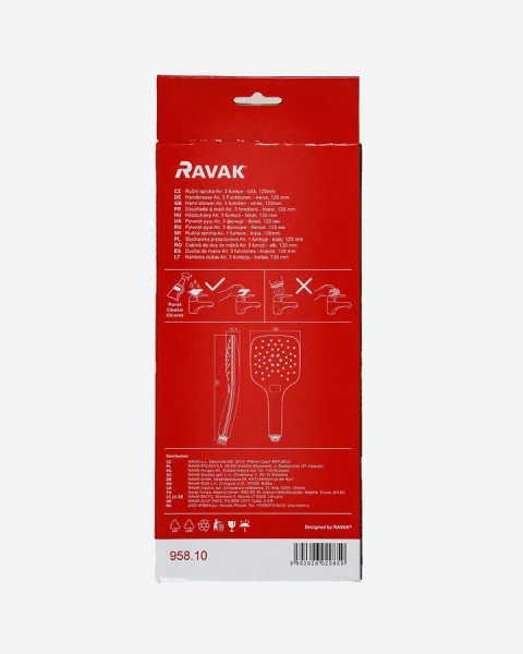 Душевая лейка белая Ravak Air 958.10  X07P349 (детальная фотография), современные, hi-tech