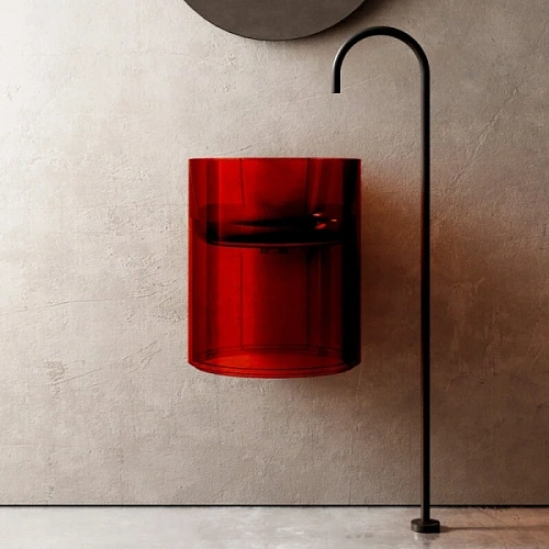 Раковина Abber Kristall 42 см красная - фото 1