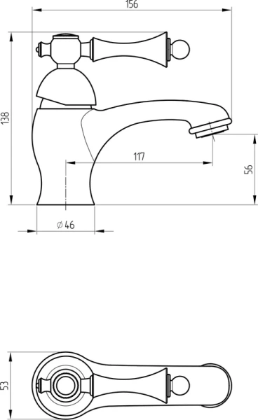 Смеситель для раковины Migliore Bomond бронза 30005 (детальная фотография), классические, ретро, декорированные