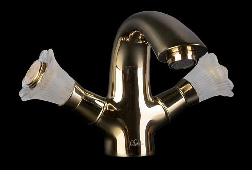 Смеситель для раковины Boheme Camelia золото - фото 3