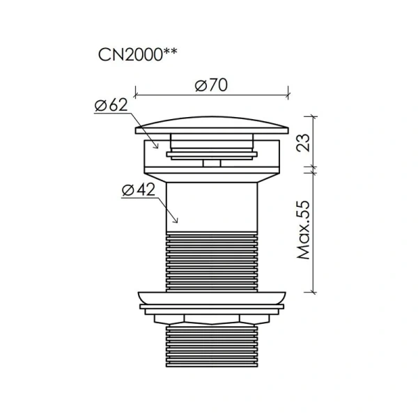 Донный клапан Ceramica Nova хром CN2000CHx (детальная фотография), в наличии