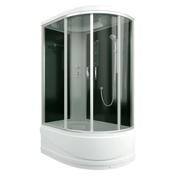 Душевая кабина Erlit Comfort 120x80 см черная задняя стенка ER3512TPL-C4-RUS (детальная фотография), с высоким, глубоким поддоном, глубокий поддон