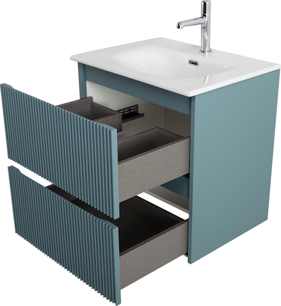Тумба под раковину подвесная BelBagno Uno-Mini 50 см голубой матовый UNO-MINI-500-2C-SO-AO (детальная фотография), 50 см
