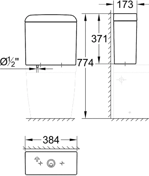 Бачок для унитаза Grohe Euro Ceramic 39332000 (детальная фотография), белые index_1