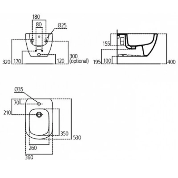 Биде подвесное Ideal Standard Tesi белое T457001 (детальная фотография), современные, hi-tech