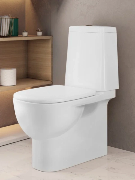 Унитаз компакт Sanita Luxe Fest с сиденьем микролифт WC.CC/Fest/2-DM/WHT.G/S1 (детальная фотография), с бачком