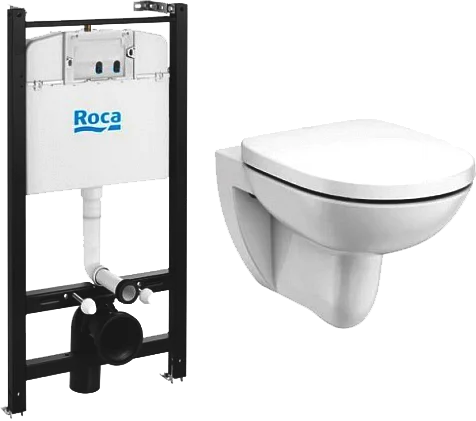 Унитаз с инсталляцией Roca Debba Round Pack подвесной 893104980 (детальная фотография)