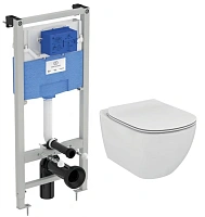 Унитаз с инсталляцией Ideal Standard ProSys Tesi матовый белый, технология AquaBlade