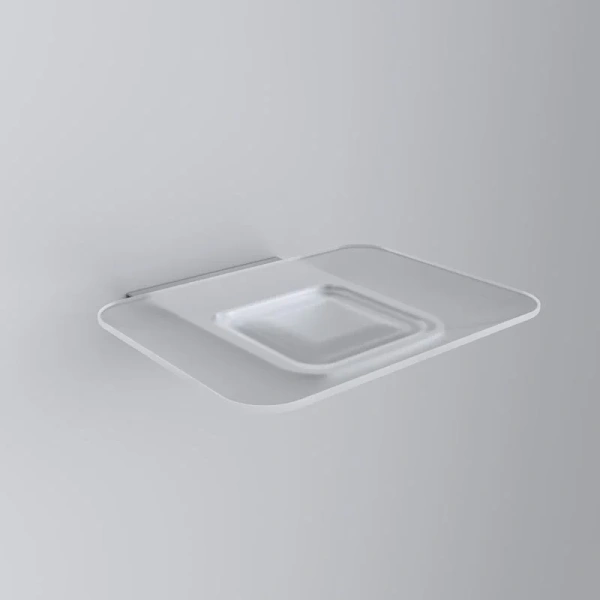 Стеклянная мыльница AM.PM INSPIRE 2.0 с настенным держателем A50A34200 (детальная фотография), металлические, стеклянные