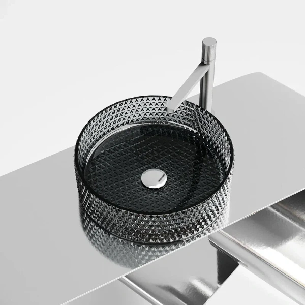 Раковина Ceramica Nova Cristal 36 см черная CN6060 (детальная фотография), одинарные