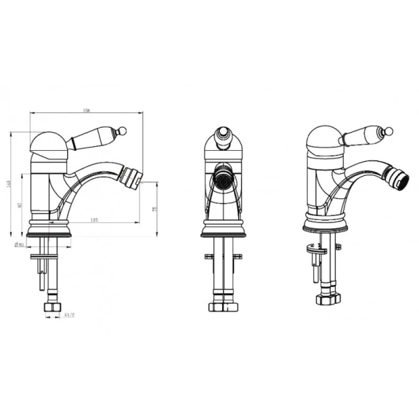 Смеситель для биде Boheme Crystal бронза 306-CRST (детальная фотография), для биде