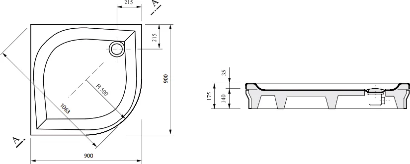 Душевой поддон, цвет белый, Ravak Elipso ЕХ 90 A227701310 (детальная фотография), в наличии