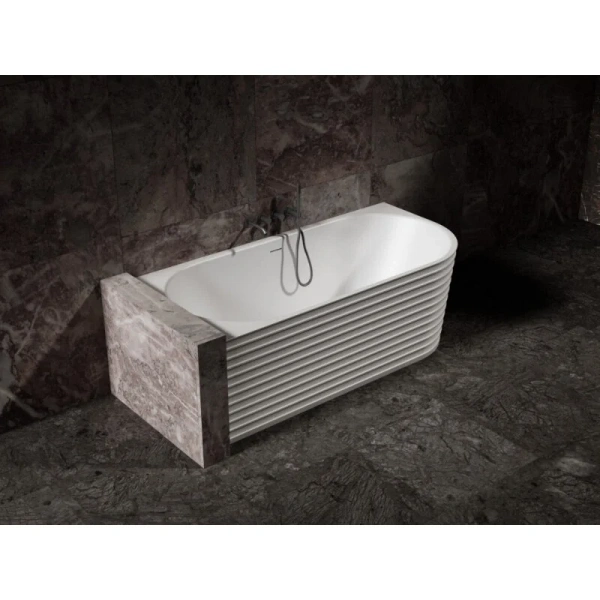 Ванна из искусственного камня Abber Stein AS9651 170x80 см асимметричная (детальная фотография), в наличии, по запросу