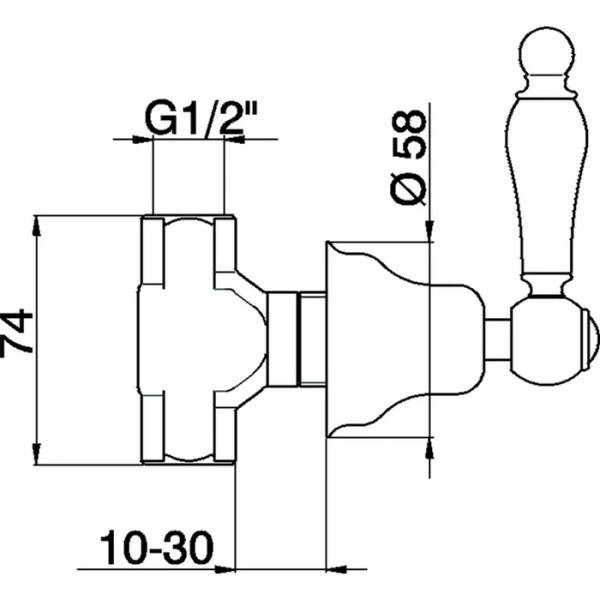 Запорный вентиль Cisal Arcana Toscana бронза TS00031227 (детальная фотография), в наличии