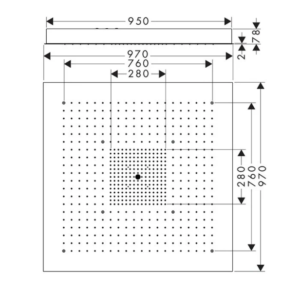 Верхний душ Axor Shower Collection 10621800 (детальная фотография), верхние души
