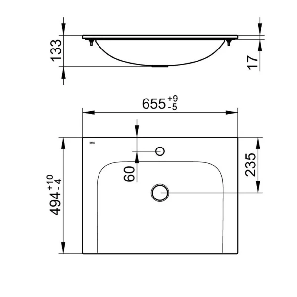 Раковина мебельная Keuco Plan 65 см белая 32950316501 (детальная фотография), по запросу