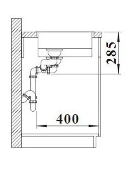 Мойка для кухни Blanco Solis 340/180-U 58 см нержавеющая сталь 526129 (детальная фотография), прямоугольной формы