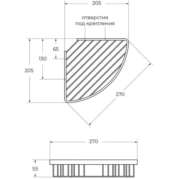 Полочка для ванной Art & Max угловая, бронза AM-F-8936-Br (детальная фотография), современные, hi-tech
