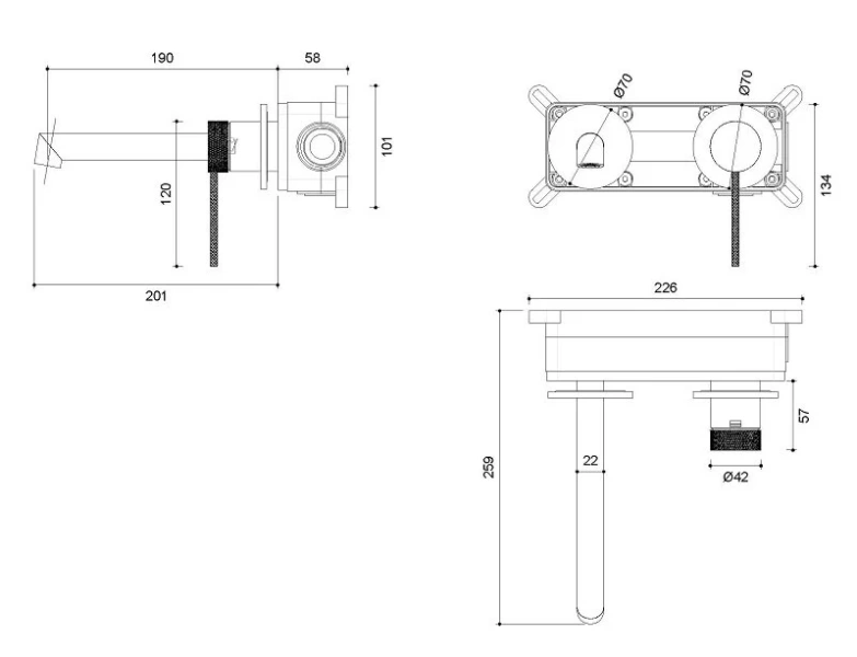 Смеситель для раковины Vincea Rim брашированное золото VBFW-2RM1BG (детальная фотография), современные, hi-tech