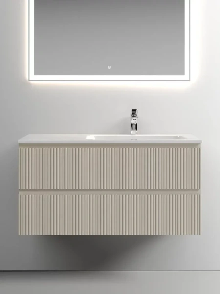 Тумба под раковину подвесная Sancos Snob T 100 см правая, beige soft SNT100RCE (детальная фотография), современная, hi-tech