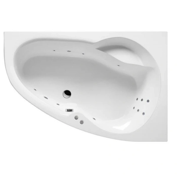 Ванна гидромассажная Excellent Newa Line 160 x 95 см, правая, белый/хром, WAEX.NEP16.LINE.CR (детальная фотография)