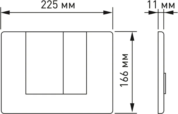 Клавиша смыва BERGES Novum S9 золото 040049 (детальная фотография), слив эконом-стандарт с двумя клавишами