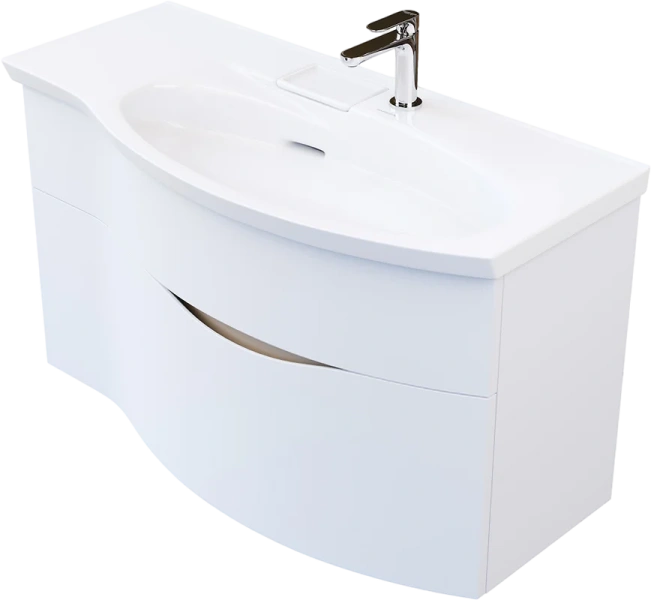 Тумба под раковину подвесная Kerama Marazzi Riva 100 cм правая RV.100Rh\WHT.M (детальная фотография), комплект (набор)