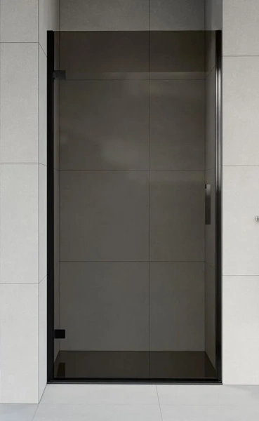 Душевая дверь в нишу Vincea Flex 90 см профиль черный, стекло тонированное VDP-1F900CGB (детальная фотография)