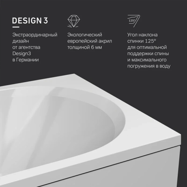 Ванна акриловая Am.Pm X-Joy 180x80 белая W94A-180-080W-A (детальная фотография), приставные