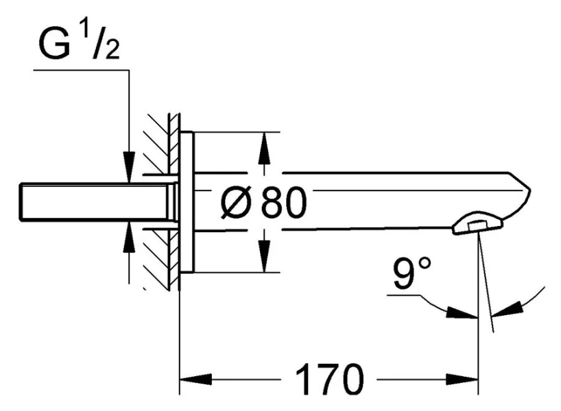 Излив для ванны Grohe Eurodisc Cosmopolitan 13278002 (детальная фотография), для ванны