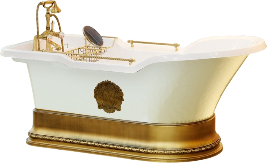 Ванна из искусственного камня Migliore Impero Podium 180х87 см фурнитура бронза 25809 (детальная фотография)