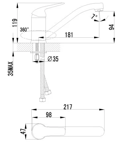 Смеситель для кухни Lemark Plus Advance LM1204C (детальная фотография), для кухни