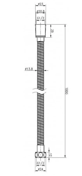 Шланг для душа Cezares CZR-FMM-180 металлизированный (детальная фотография), шланги для душа