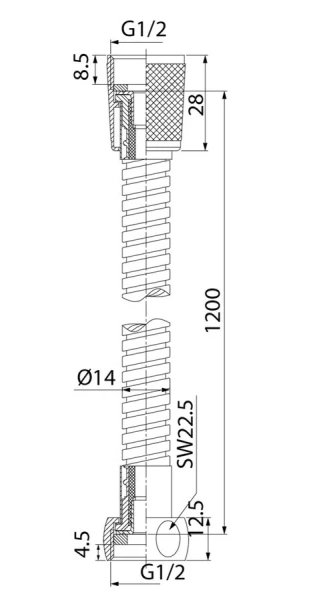 Шланг для душа IDDIS Optima Home хром A50211 1.2 (детальная фотография), шланги для душа