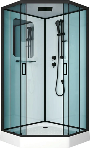 Душевая кабина Niagara Premium 90х90 см профиль черный матовый - фото 1
