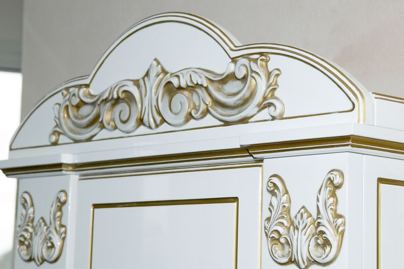 Шкаф-пенал, петли слева, цвет белый, Misty Барокко Л-баР05060-013Л (детальная фотография), по запросу index_1