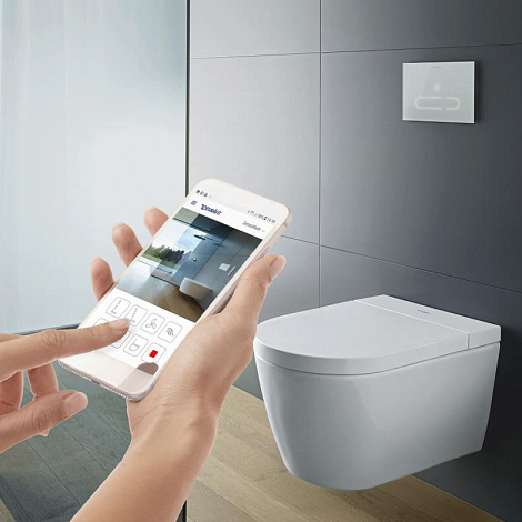 Унитаз подвесной Duravit SensoWash с функцией биде 650001012004310 (детальная фотография), без бачка, со скрытым бачком
