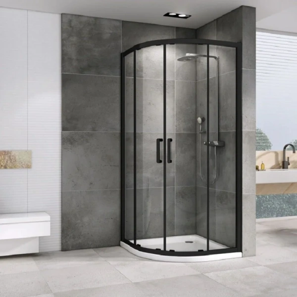 Душевой уголок Abber Schwarzer Diamant 80х80 см профиль черный AG01080B (детальная фотография), 80х80