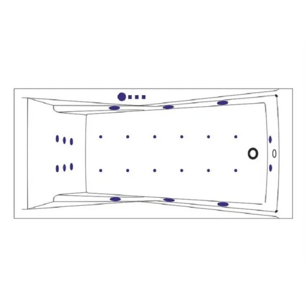 Ванна гидромассажная Whitecross Palace 0104.180080.100.ULTRA.GL, 180 x 80 см, форсунки золото (детальная фотография), современныe, hi-tech