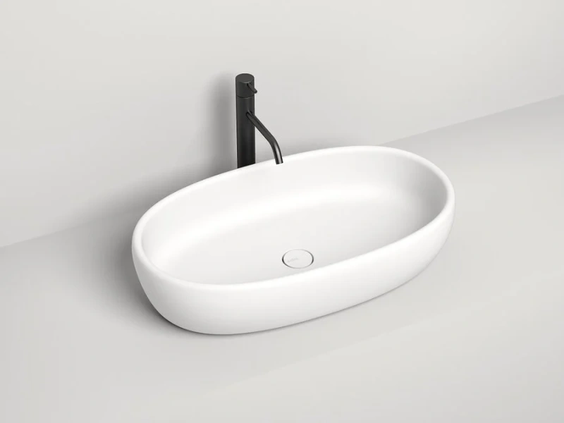 Раковина Salini Luce 70 см покраска по RAL полностью 110721MF (детальная фотография), накладные (на столешницу)