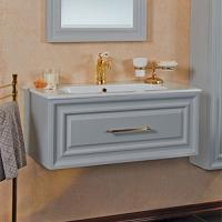 Тумба под раковину, цвет серый шелк матовый, фурнитура золото, La Beaute Cornelia