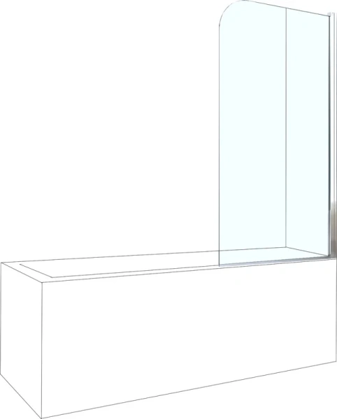 Шторка для ванны BERGES River 80х140 см профиль хром сильвер 065001 (детальная фотография), недорогие