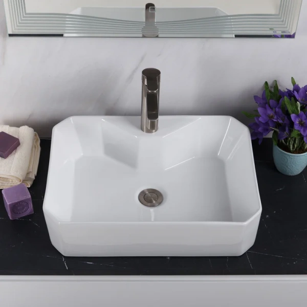 Раковина BelBagno 49 см керамическая BB1387 (детальная фотография), белые