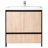 Тумба под раковину напольная Velvex Klaufs 80 см черная/шатане