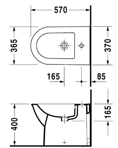 Биде напольное Duravit Darling New 2250100000 (детальная фотография), современные, hi-tech