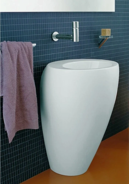 Раковина напольная Laufen Alessi One 8.1197.1.400.104.1 52х53х85 см (детальная фотография), белые