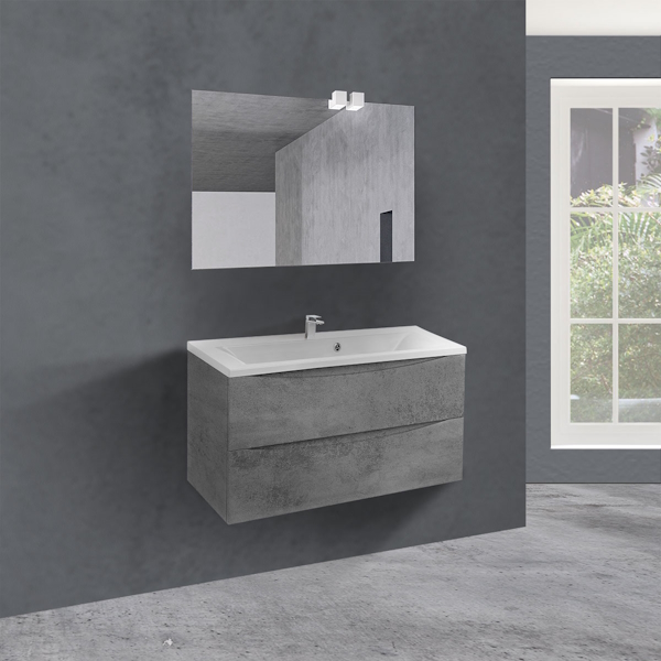 Тумба под раковину подвесная Vincea Mia 89 см Beton VMC-2MA900BT (детальная фотография), в наличии