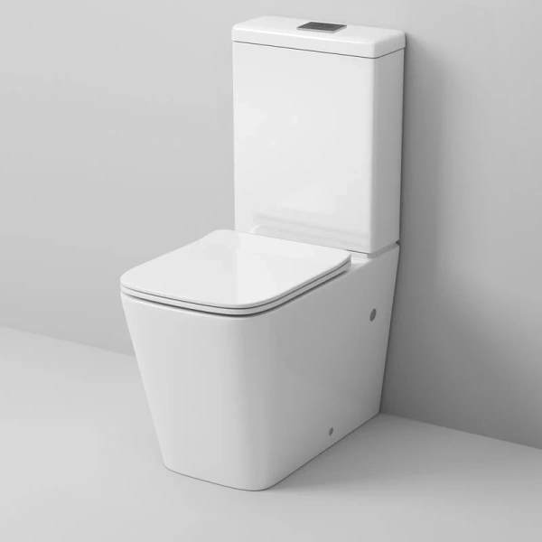 Унитаз компакт Grossman с тонкой крышкой GR-4445S (детальная фотография), безободковые, сиденье с микролифтом , с антивсплеском, компакт, низкие