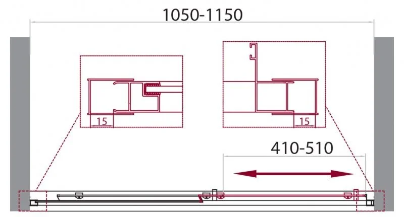 Душевая дверь в нишу BelBagno Unique 115 см стекло матовое UNIQUE-BF-1-100/115-M-Cr (детальная фотография), современные, hi-tech