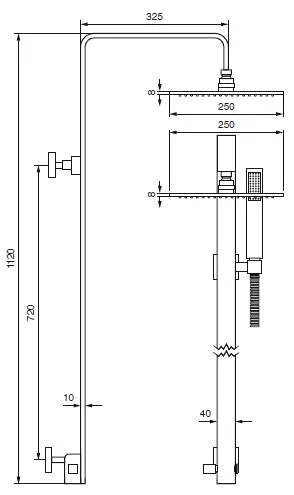 Душевая система Emmevi CRC02776 C02776CR (детальная фотография), современные, hi-tech